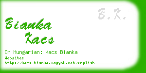 bianka kacs business card